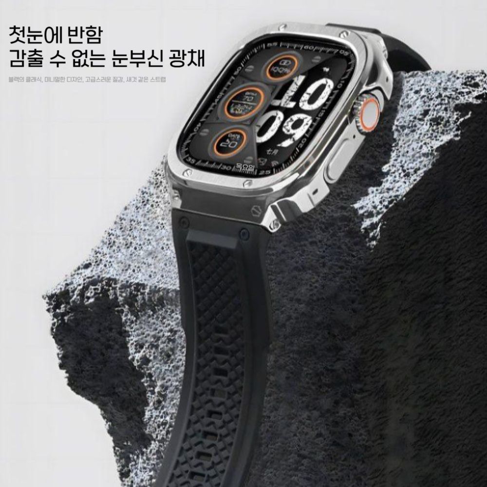 애플워치11 울트라3 SE3 스트랩 액정 보호 케이스 일체형 메탈 베젤 커버 밴드 - 상세 이미지 3