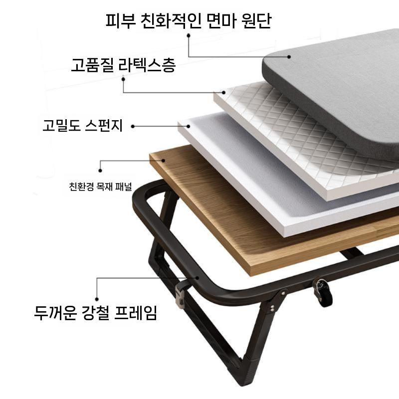 사무실 접이식 휴식침대 침대 휴대용 점심시간 접는 야전 옥스포드 천 60CM - 상세 이미지 5