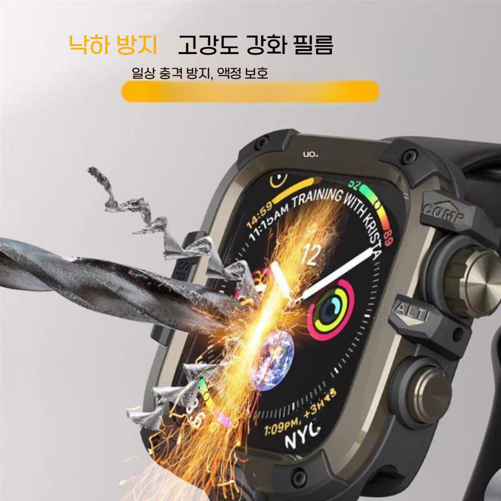 애플워치11 울트라3 SE3 스트랩 액정 보호 케이스 필름 일체형 트라이 러기드 커버 - 상세 이미지 3