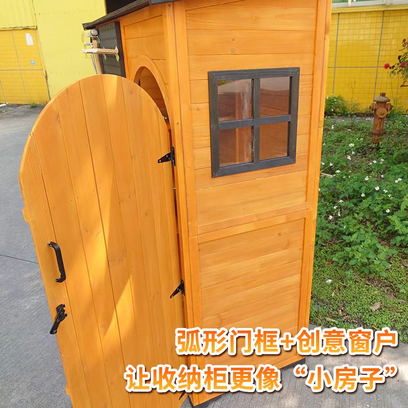 조립식 창고 간이 정리함 텃밭 야외수납장 보관함 소형 외부창고 로우 캐비닛 60x120 라떼색 - 상세 이미지 3