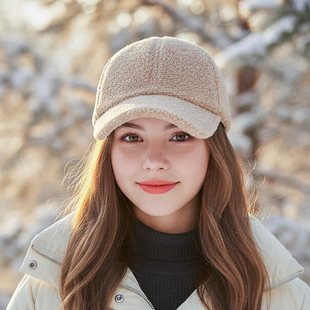 국내제작 뽀글이 양털 겨울 볼캡 남녀공용 후리스 야구모자 - 상세 이미지 2