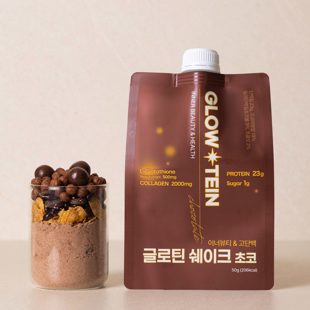글로틴 단백질쉐이크 파우치 초코 콜라겐 글루타치온 식사대용 프로틴 50g, 7개 - 상세 이미지 2