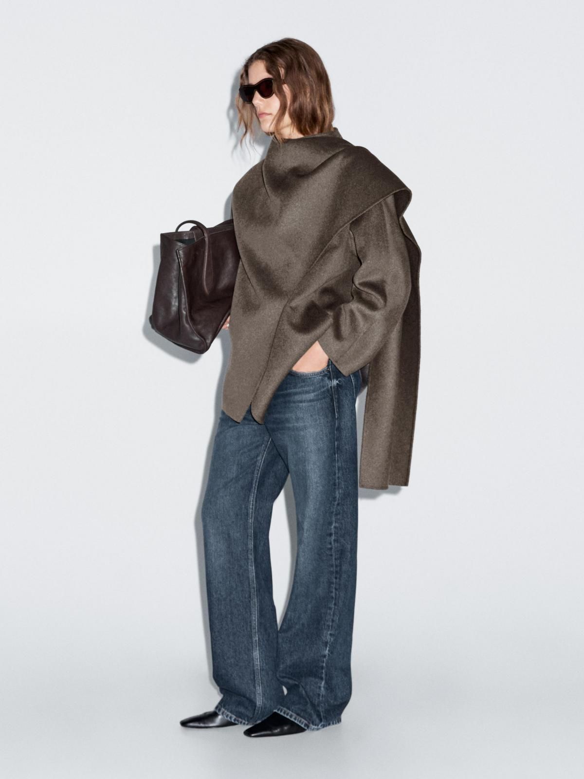 마시모두띠 모던 울블렌드 스카프 미디 코트 6427/977 MINK - 상세 이미지 2
