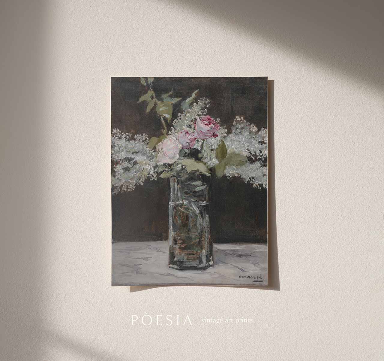 [에두아르 마네] Vase avec lilas blanc et rosés 아트 프린트 - 상품 이미지