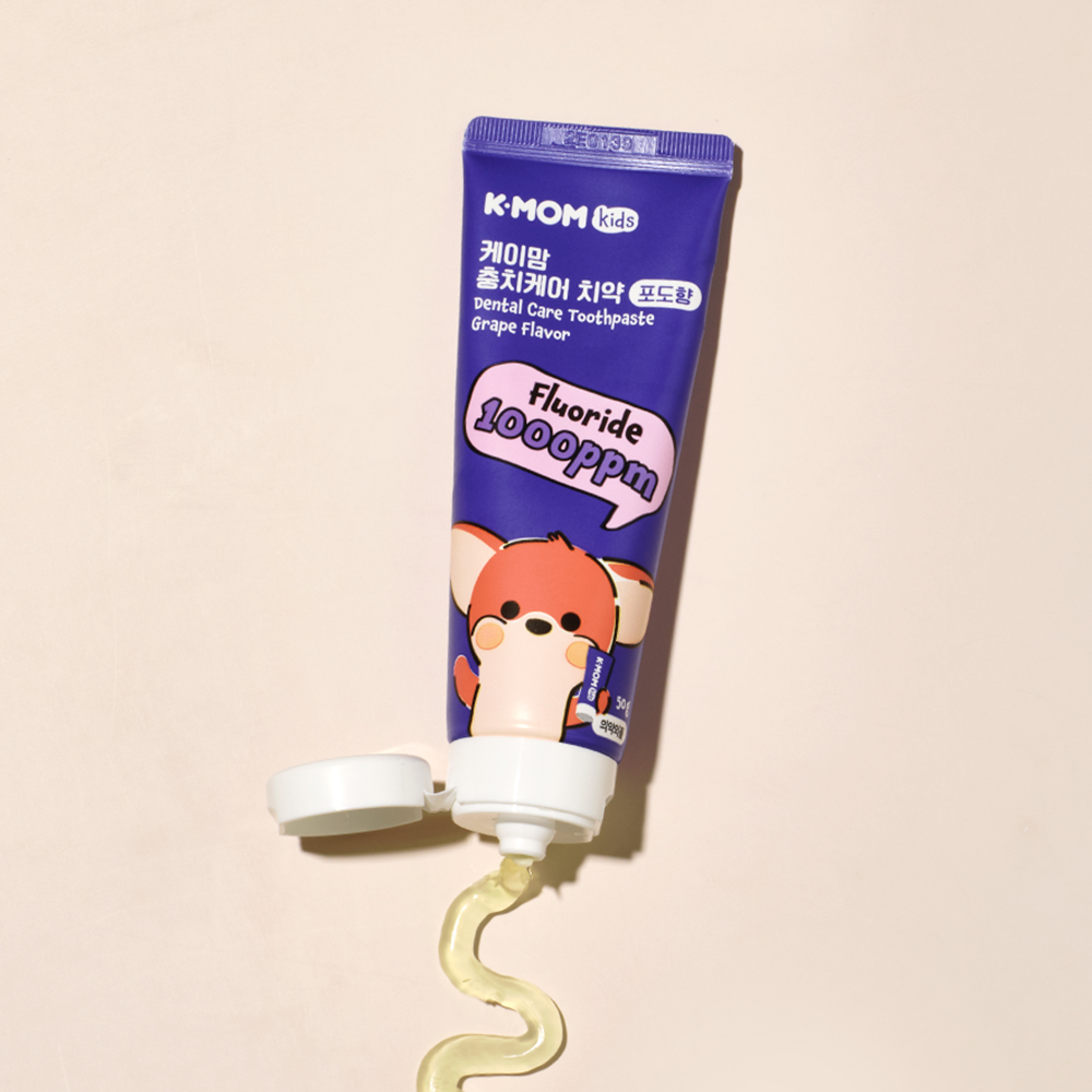 케이맘 1000ppm 충치케어 불소치약 50g 포도향 4개세트 - 상세 이미지 3