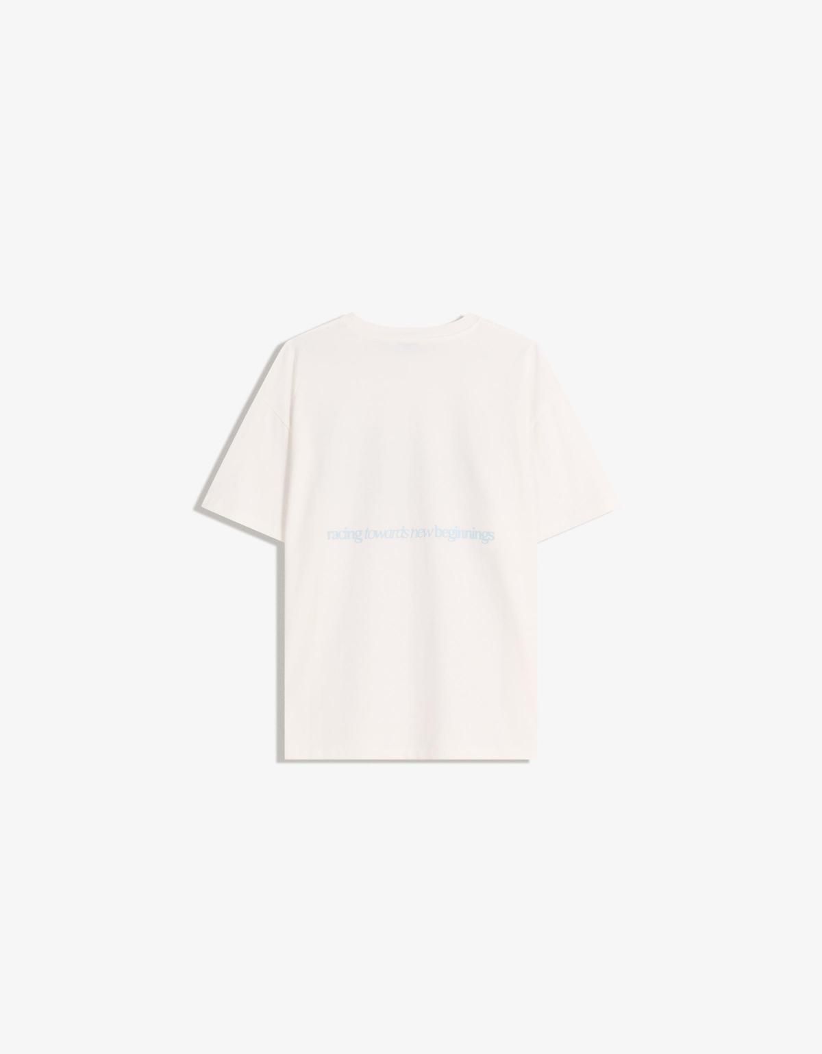 버쉬카 프린트 캐주얼 반팔 티셔츠 7640/360 OFF WHITE - 상세 이미지 2