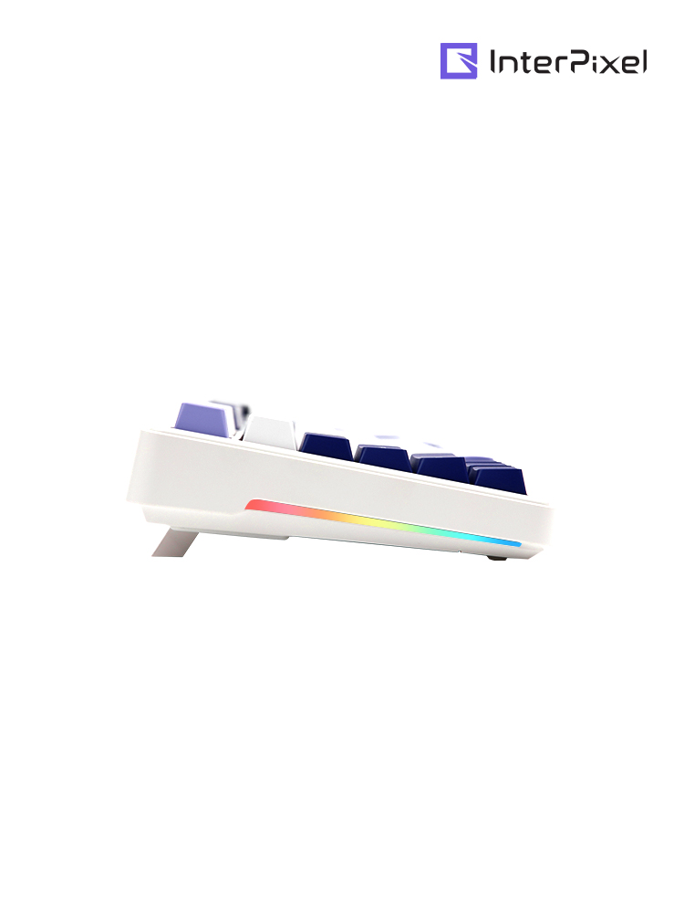 [신제품] 인터픽셀 IPK104 PRO 유무선 LCD 기계식 키보드 화이트, 저소음 솜사탕축