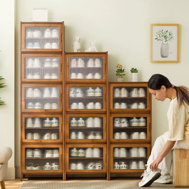 라탄 수납장 신발장 모던 다단 다용도 수납함 인테리어 서랍장 장식장 현관신발장 틈새수납 내추럴 컬러 10단 43cm A 다단 - 상세 이미지 4