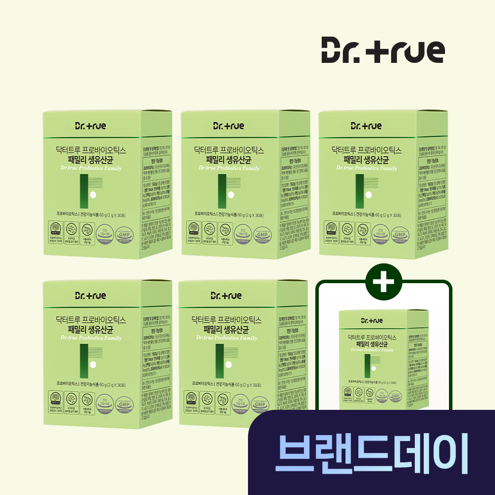 닥터트루 프로바이오틱스 포스트바이오틱스 온가족 패밀리 유산균 30포, 6개