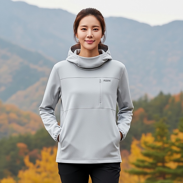 네파 여성 가을 아웃도어 오버핏 핑거홀 등산 후드티셔츠 - 상세 이미지 2