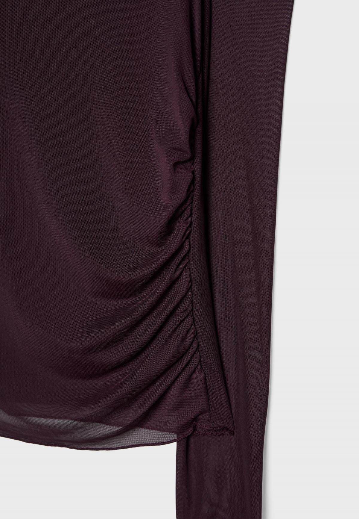 스트라디바리우스 비대칭 시스루 튤 긴팔 티셔츠 6683/654 AUBERGINE - 상세 이미지 2