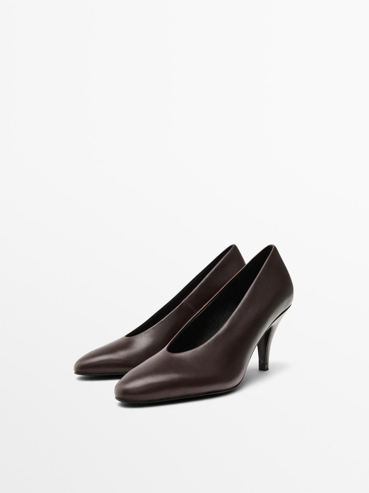 마시모두띠 테크니컬 소가죽 7cm 하이힐 펌프스 1417/650 BROWN - 상세 이미지 4