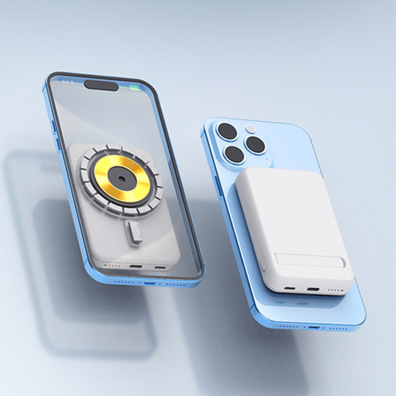 컬러 각인 인쇄 스마트폰 아이폰 화이트 맥세이프 15W 무선충전 보조배터리 5000mAh - 상세 이미지 5