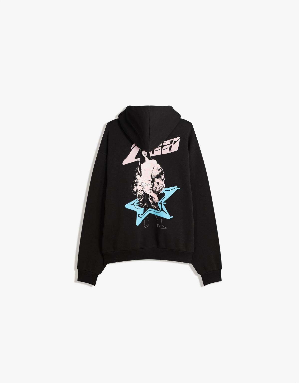 버쉬카 스트리트 레터링 블랙 후드티 7081/072 BLACK - 상세 이미지 2