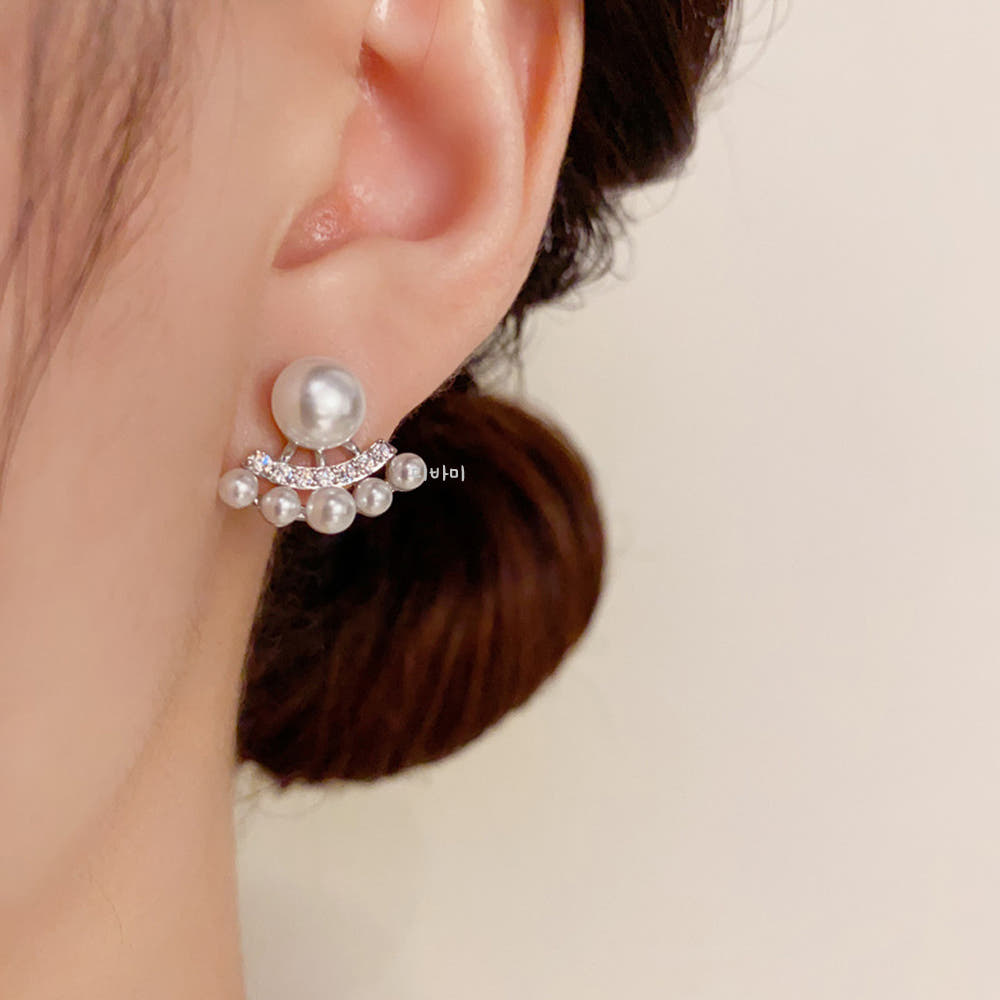 S925 화사한 진주 방울 알러지없는귀걸이 14K 스터드 이어링 이미지 6