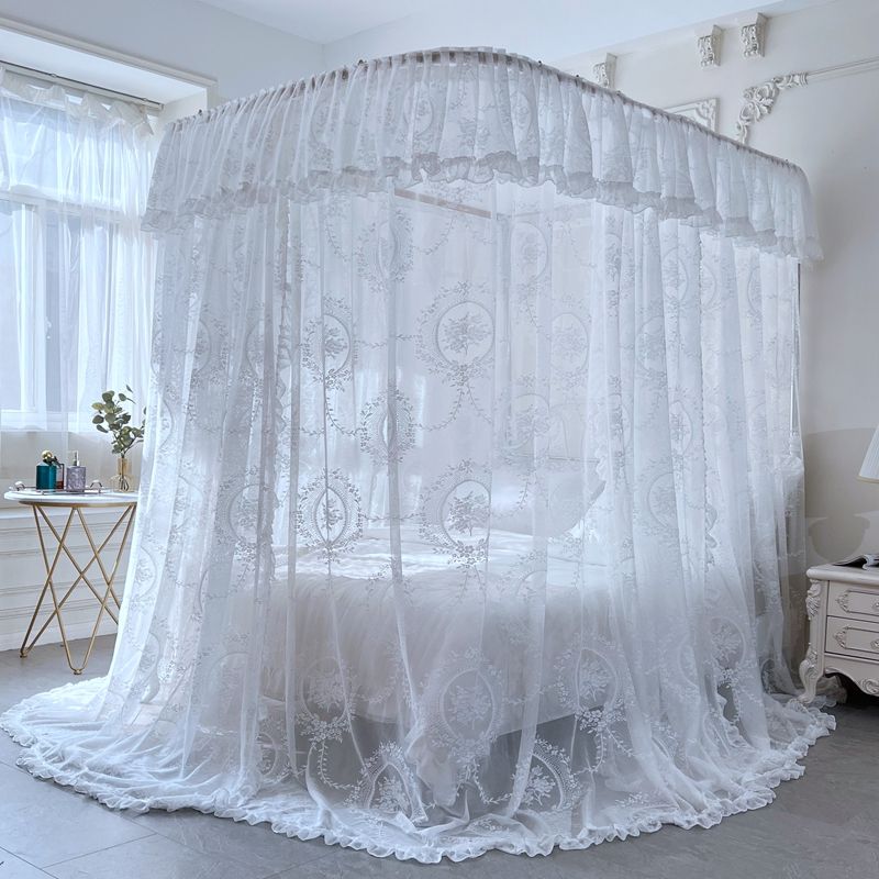 침실 레이스 텐트 커튼 가림막 자형 캐노피 침대커튼 Moonflower 모기장 1.2x2m - 상세 이미지 4