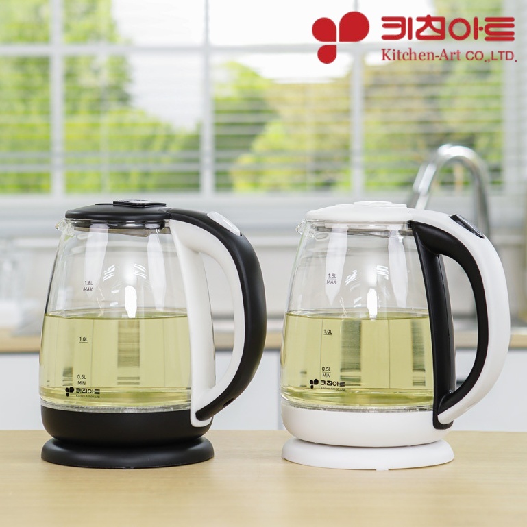 무선 유리포트 글라스 전기주전자 가정용 커피포트 1.8L