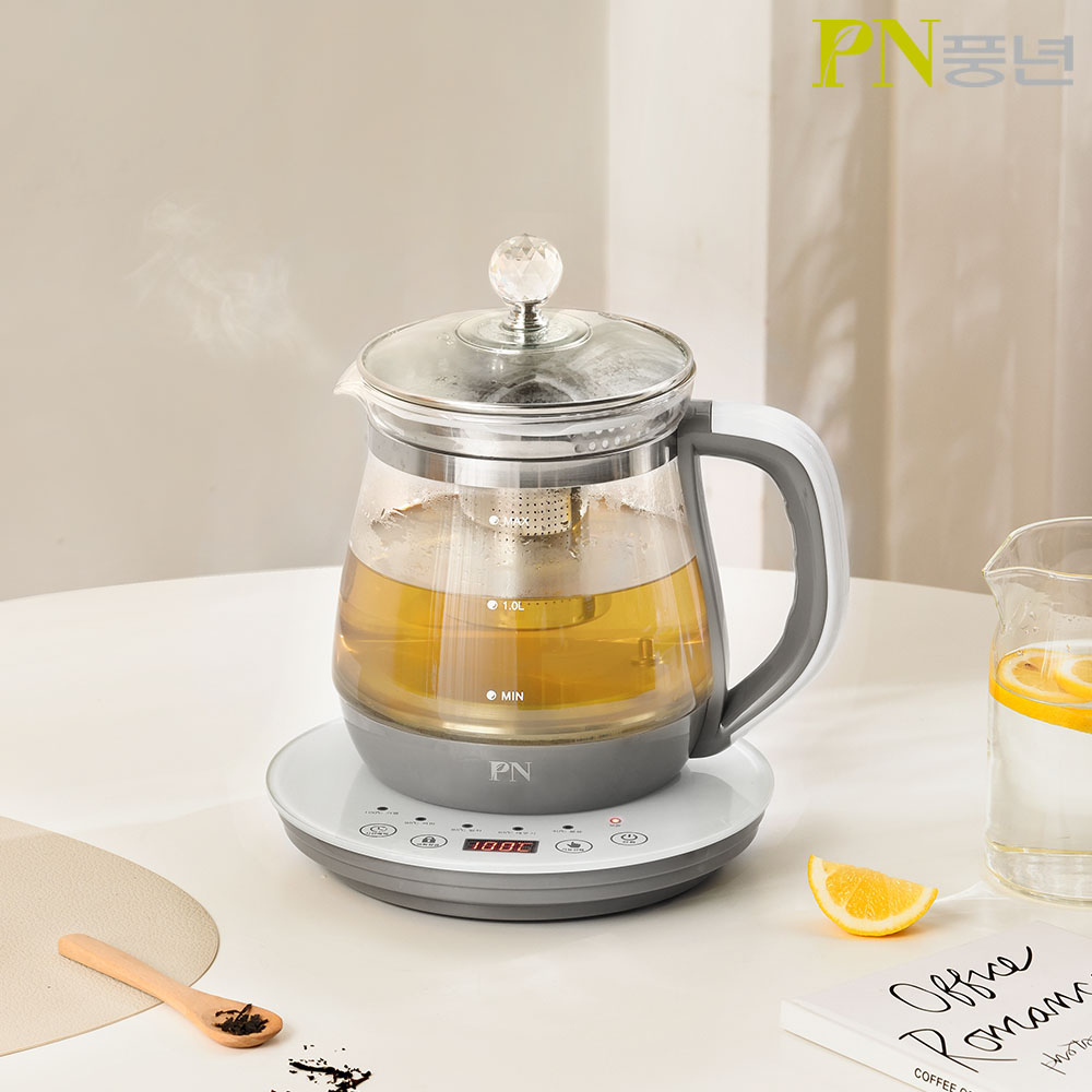 풍년 대용량 내열유리 전기 무선 커피 티 아기 분유 포트 포트기 포터 보온 주전자 차탕기