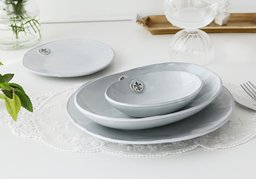 마루신 콜라주 오벌볼L 한식 양식 파스타 샐러드 타원 오발 일본 도자기 - 상세 이미지 2