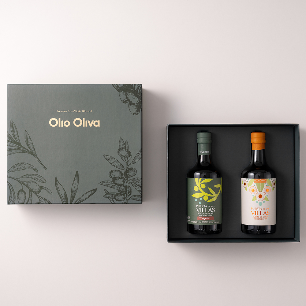 비야스 엑스트라버진 올리브오일 500ml 2종 선물세트, 그린 쇼핑백 동봉 - 상품 이미지