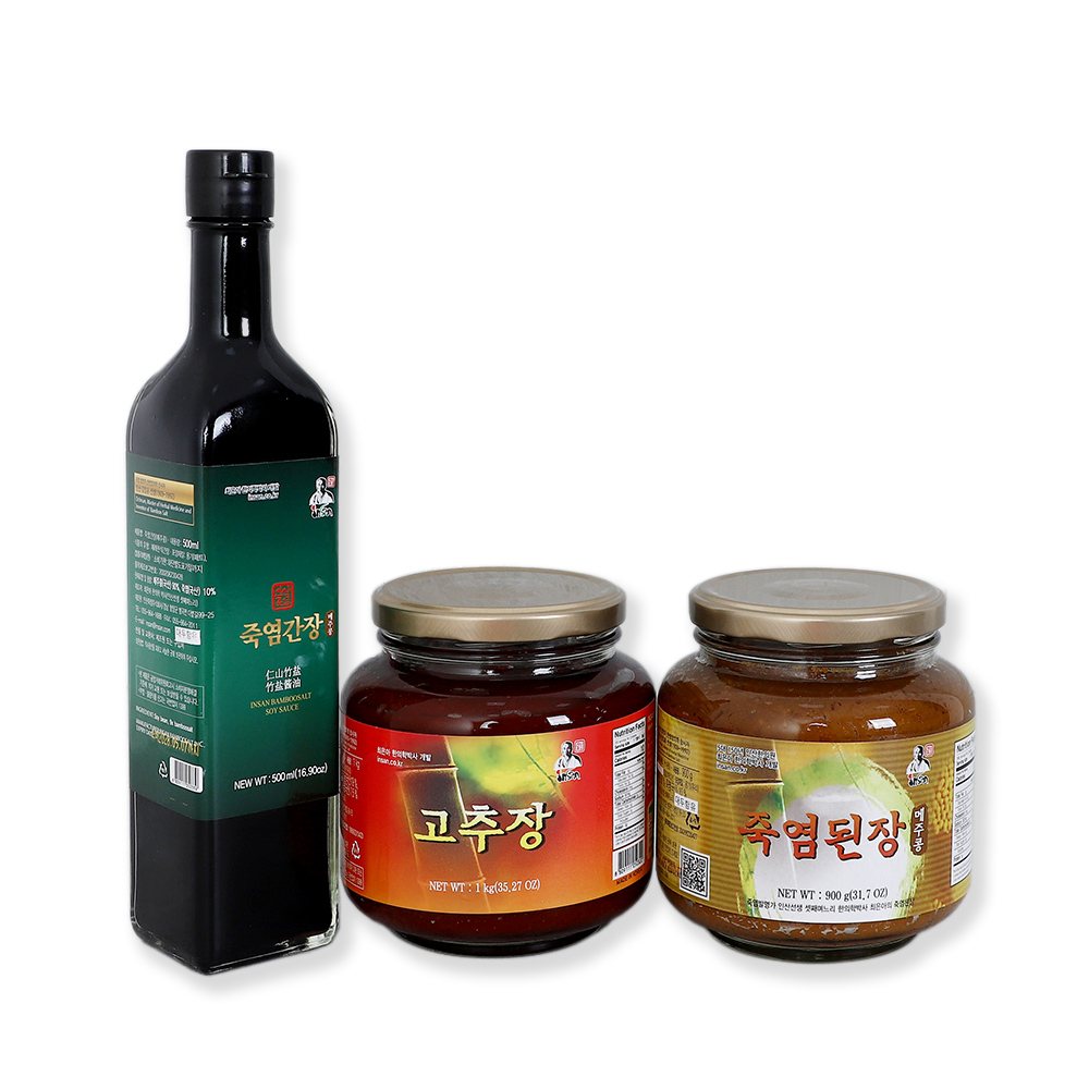 인산죽염 장류 세트 3호(고추장+죽염된장+죽염간장) - 메인 이미지
