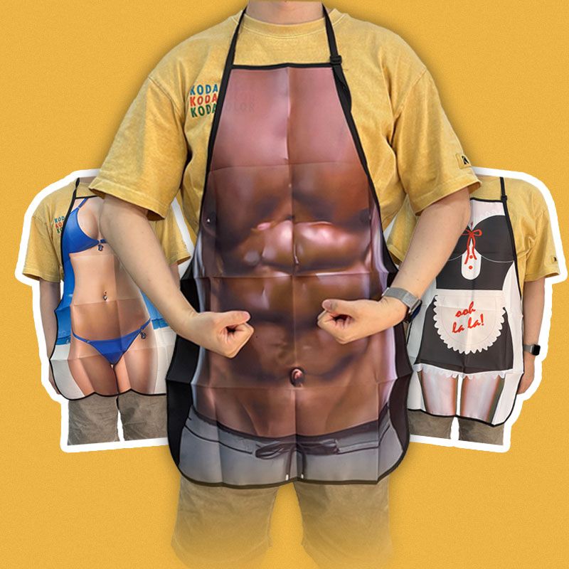 킹받는 근육 방수 앞치마 재밌는 쓸데없는 쓸모없는 웃긴 신혼 선물 집들이 섹시 비키니