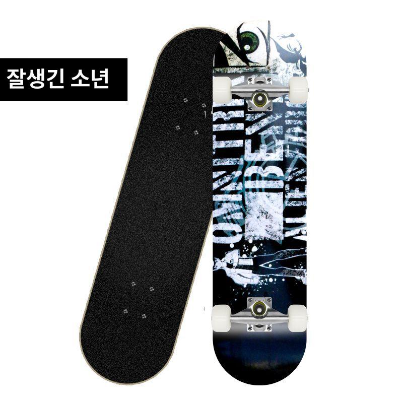 스케이드 보드 입문용 초보 스케이터 우드 오공 블랙 스타리 스카이 3108 이미지 8