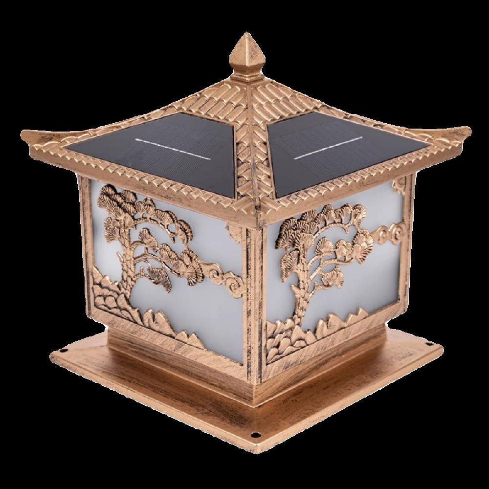 한옥 태양광 고동색 램프 도어등 정원등 잔디등 외벽 브론즈 25CM(이중전원) - 상세 이미지 5