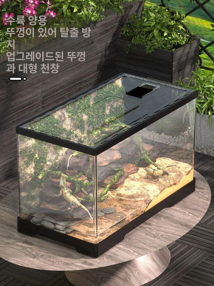 뱀 사육장 아크릴 하우스 은신처 사육통 케이지 파충류 중형 30.5x18.5x18.5cm A - 상세 이미지 5