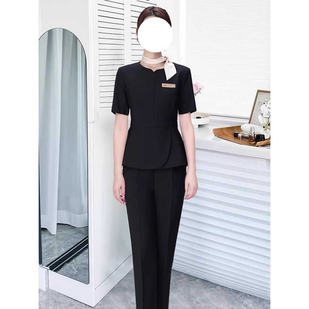 병원 코디네이터 유니폼 실장 전용 단정한 근무복 블랙 바지(S-4XL) - 상품 이미지