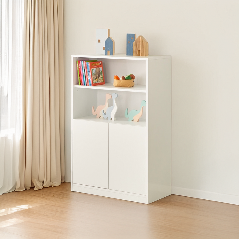 아이니 만화책장 낮은 파티션 침대옆 폭좁은 미니 아이방책장 800x400x1208mm, 4단, 화이트 - 상품 이미지