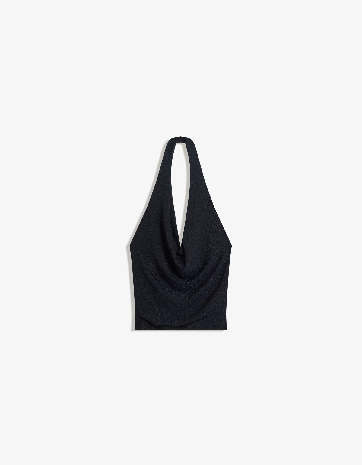 버쉬카 크롭 카울넥 민소매 홀터 탑 8705/662 NAVY - 상세 이미지 3