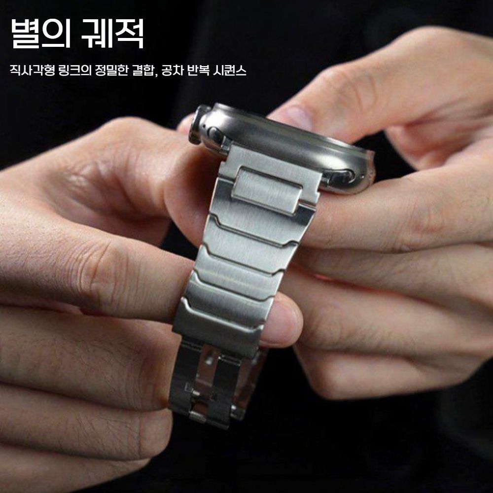 애플워치11 울트라3 SE3 스트랩 스틸 나비 버클 메탈 밴드 - 상세 이미지 2