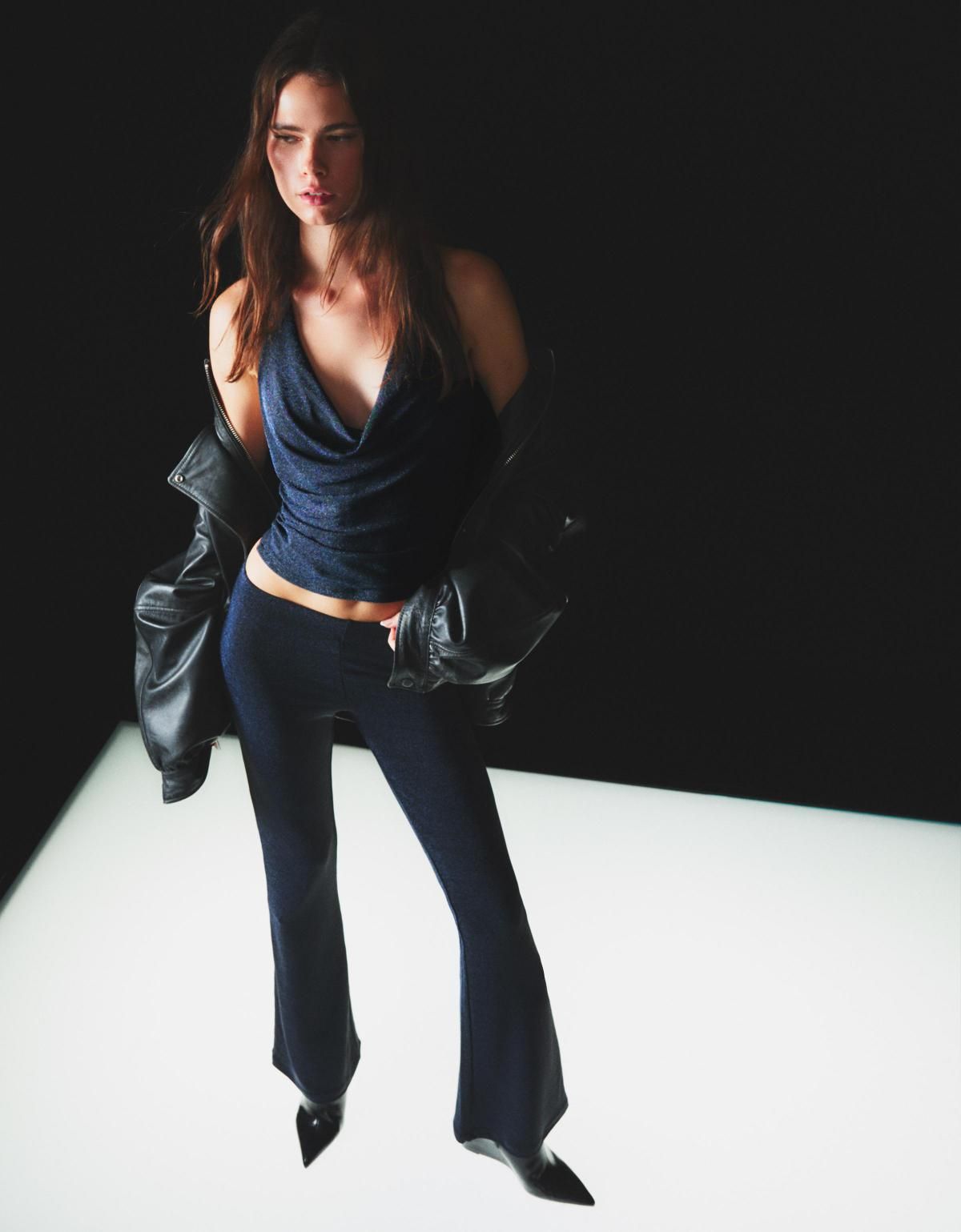 버쉬카 샤이니 플레어 부츠컷 팬츠 5142/662 NAVY - 상세 이미지 5