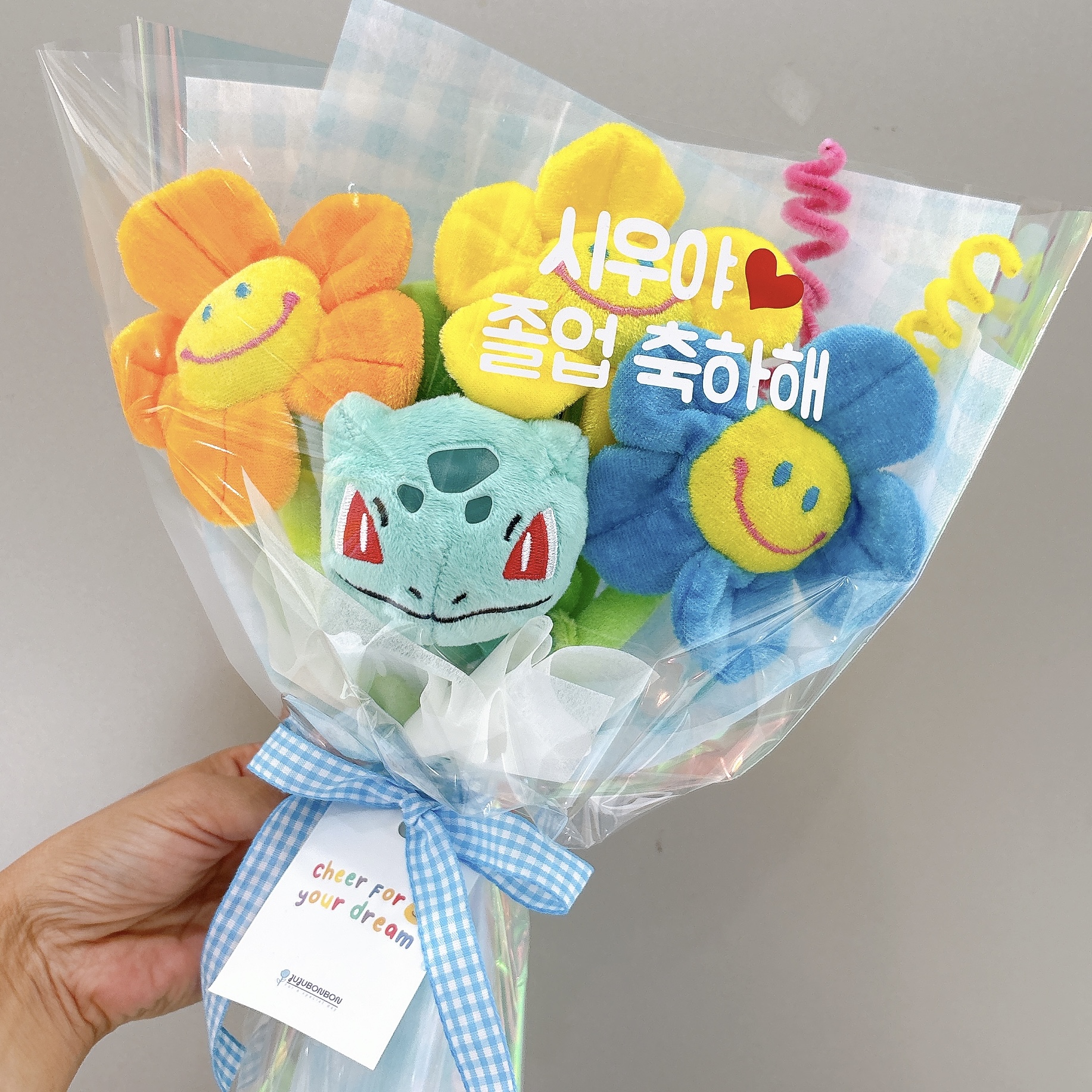 포켓몬 레터링 인형꽃다발 졸업식 발표회 피카츄 꼬부기 파이리 이상해씨 뮤 스파이더맨 - 상세 이미지 5