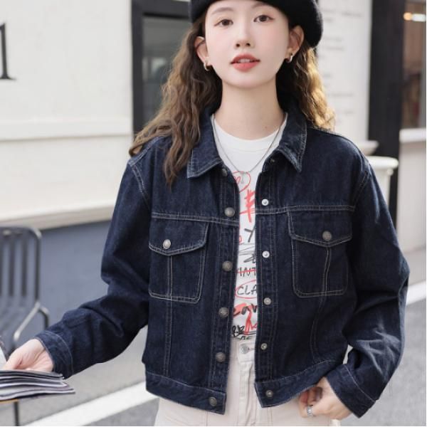 여성용 루즈핏 데님 청자켓 오버핏 스타일로 편안한 착용감 겨울용 양털 안감 캐주얼한 디자인 외출용 데일리 재킷