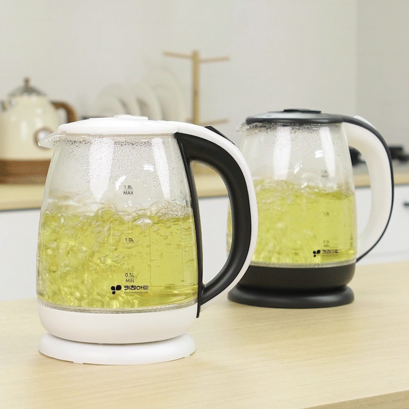무선 유리포트 글라스 전기주전자 가정용 커피포트 1.8L