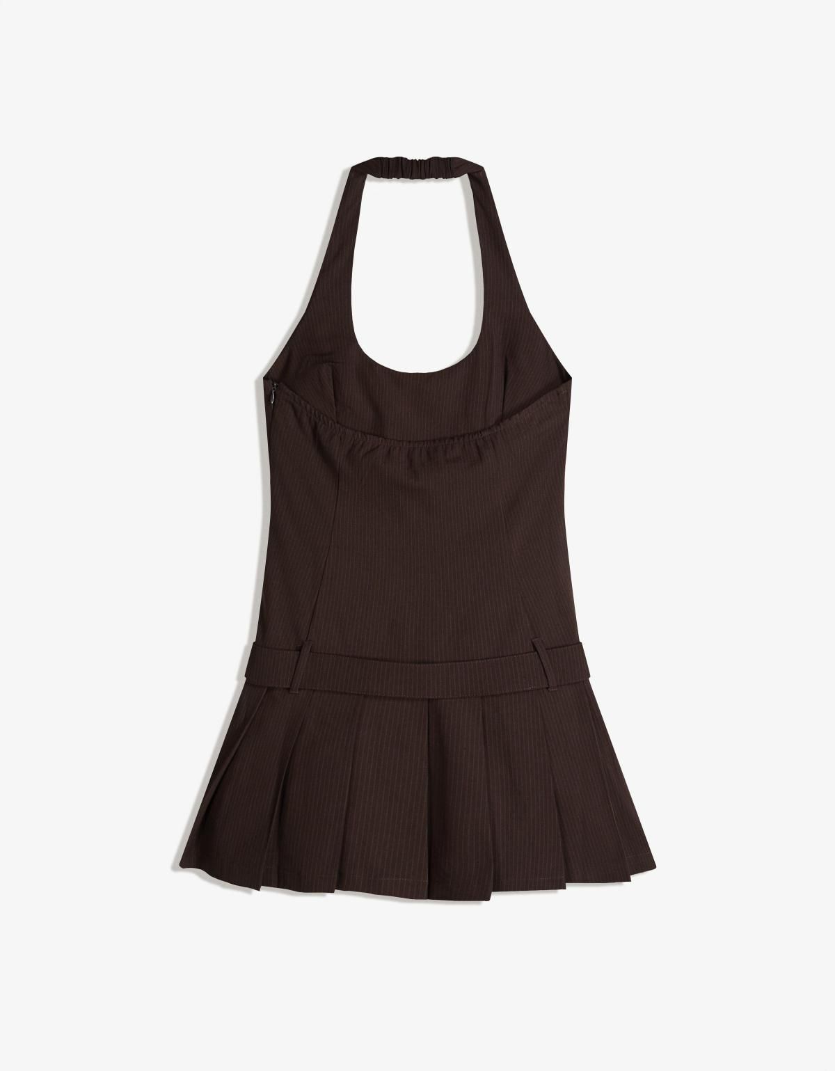 버쉬카 벨트 홀터넥 미니 원피스 5862/710 BROWN - 상세 이미지 5