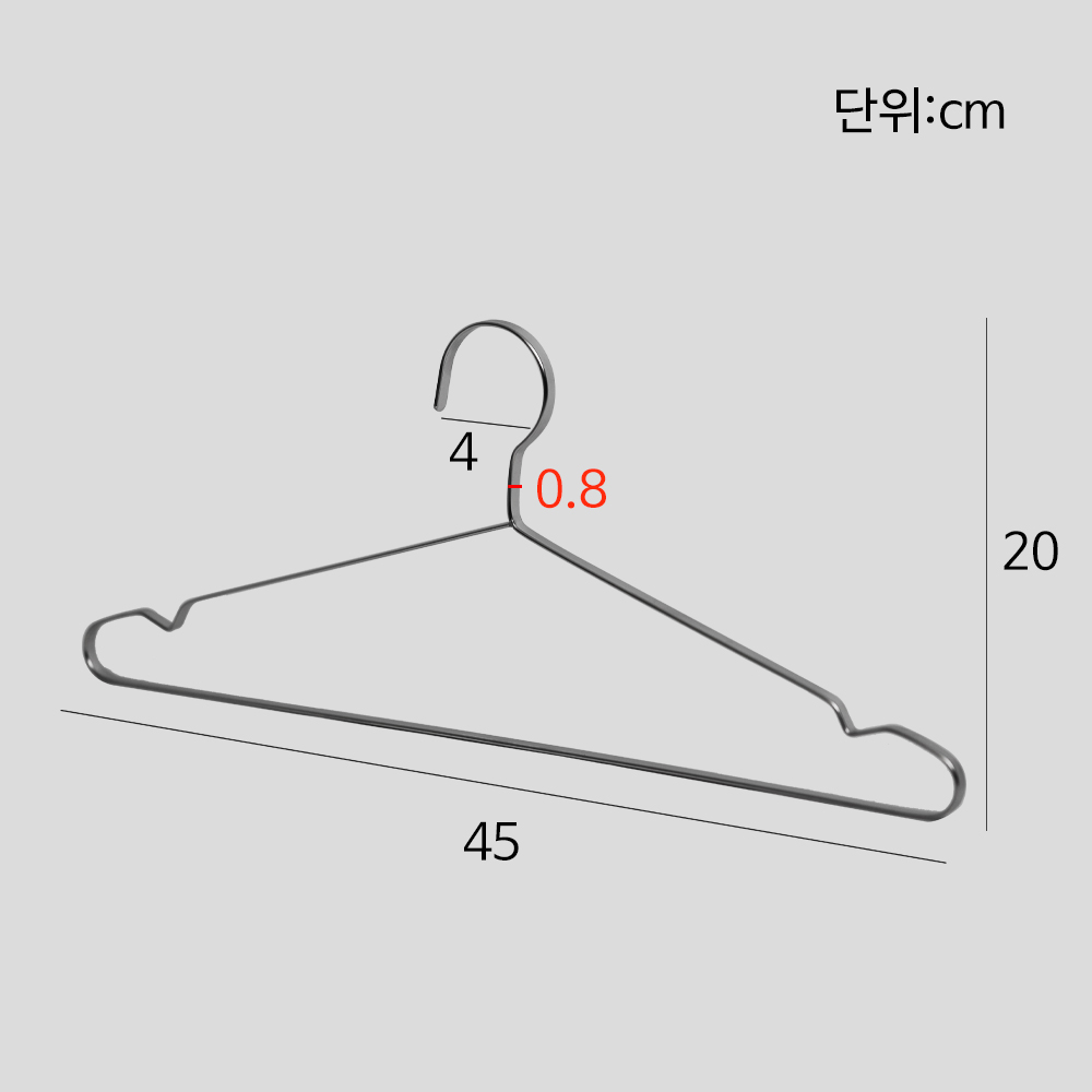 스텐 라운드 옷걸이 티셔츠 어깨뿔 방지 튼튼한 라운드형 나시 걸이 슬림 목늘어남방지 5P - 상세 이미지 2