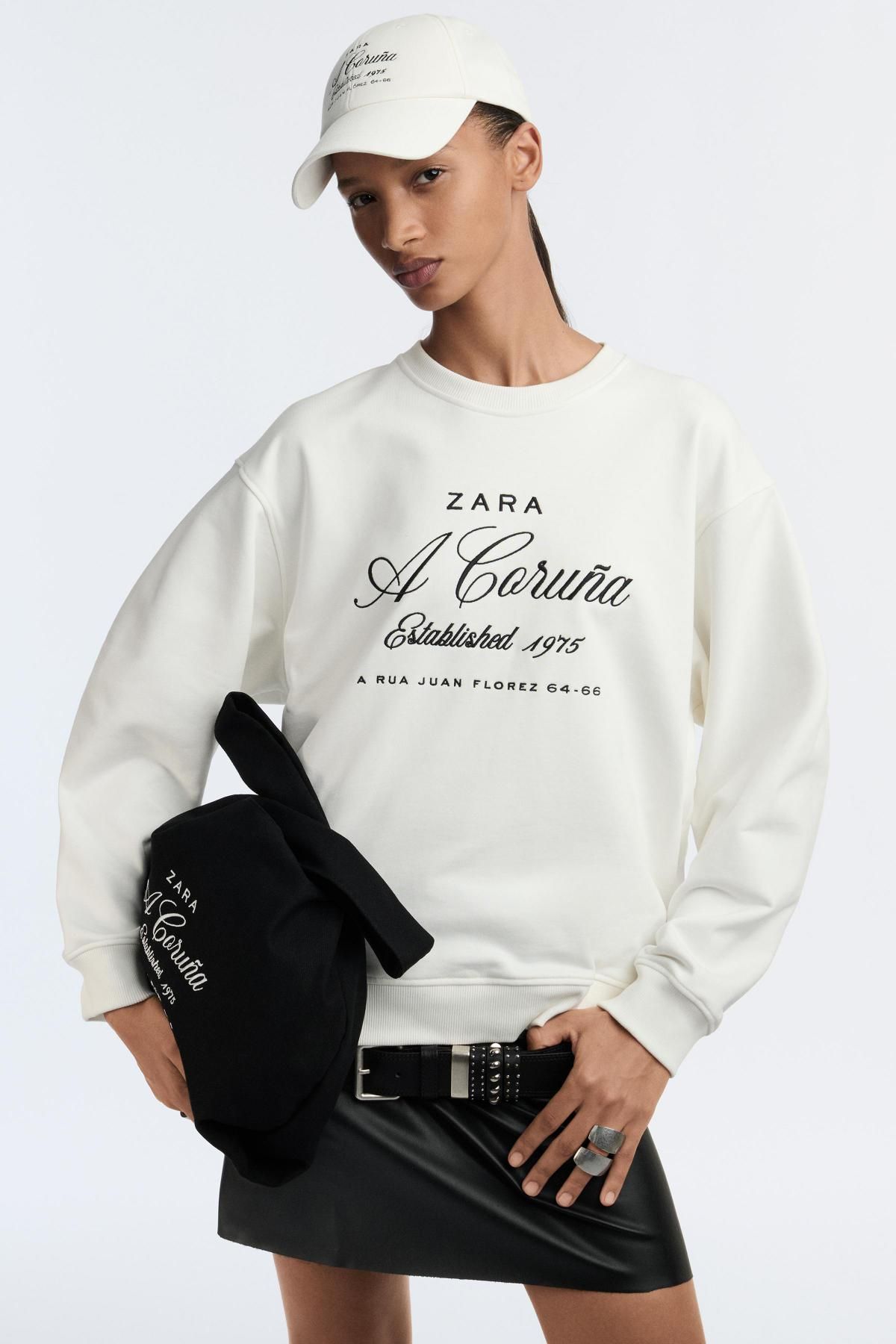 자라 오버핏 50주년 크루넥 화이트 스웨트셔츠 0085/030 OYSTER-WHITE - 상세 이미지 2