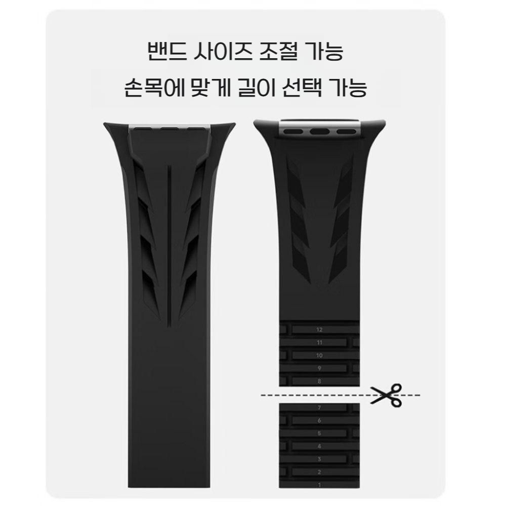 애플워치11 울트라3 SE3 스트랩 메탈 버클 실리콘 밴드 - 상세 이미지 4