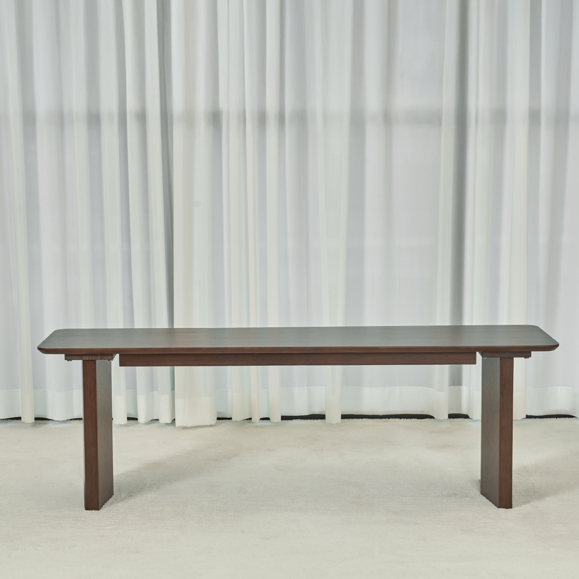 라프 에이바 월넛 고무나무 원목벤치의자