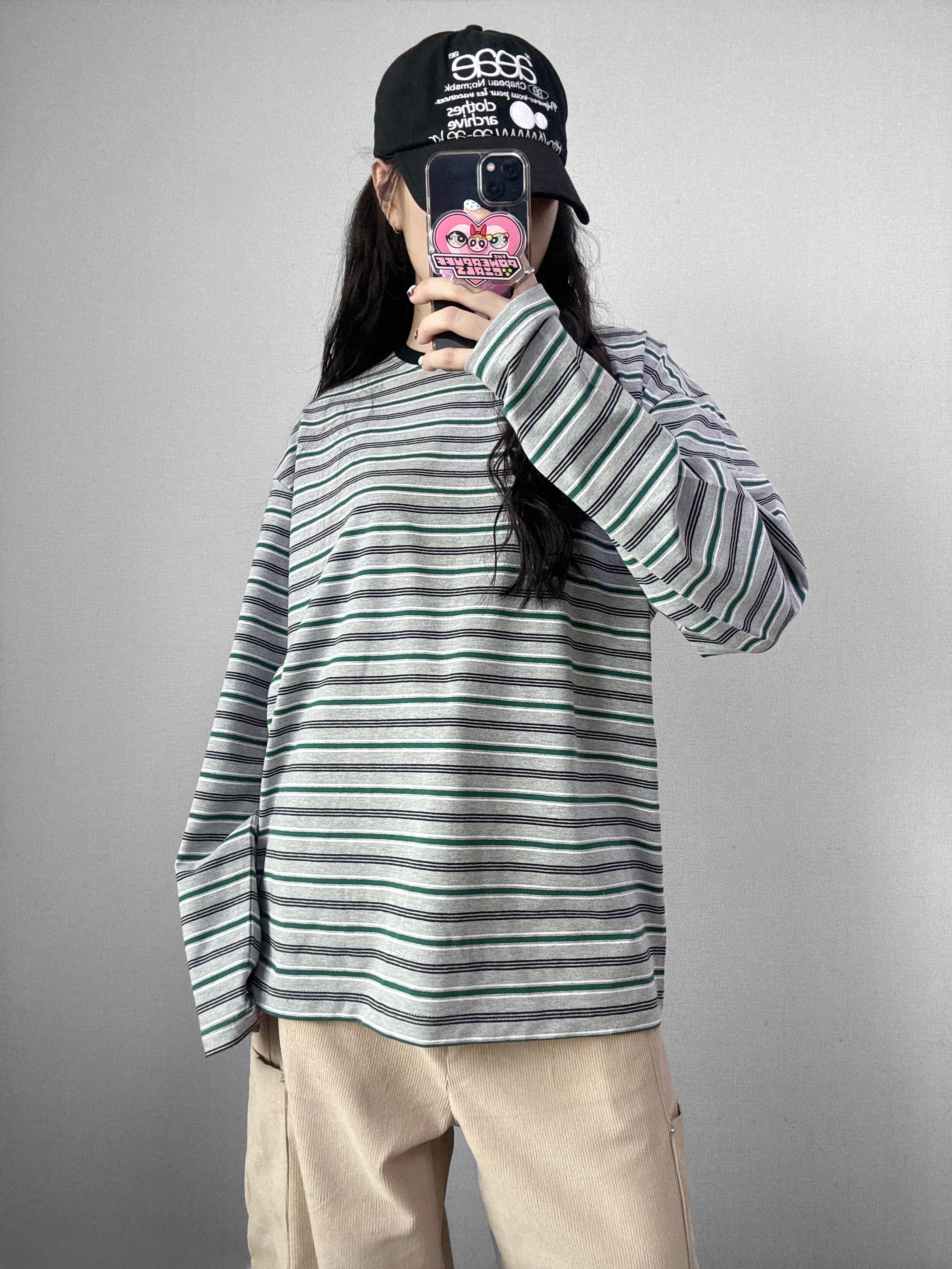 어터 링거 스트라이프 긴팔 티셔츠 [3Color] - 상세 이미지 2