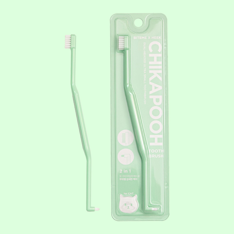 [바잇미X펫플루언서] 2in1 치카푸 듀얼헤드 반려동물 칫솔