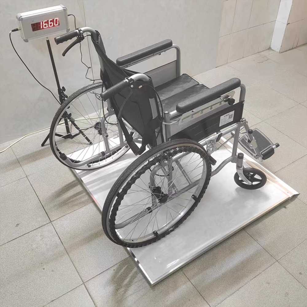 의료용 휠체어 체중계 병원 환자 전용 전자식 계량기 80cmx80cm 흰색 - 상세 이미지 3