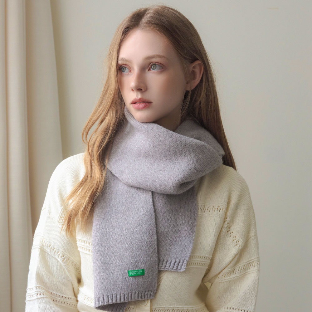 베네통 소프트 컬러 니트 머플러 상세 이미지 4