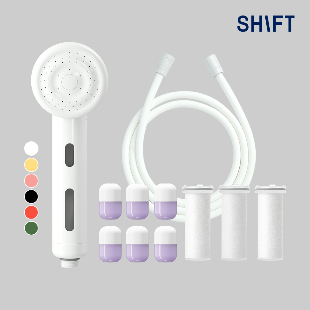 시프트 아로마 캡슐샤워기 올인원세트 (샤워기[컬러6종택1] + 필터3개 + 캡슐6개 + 호스)