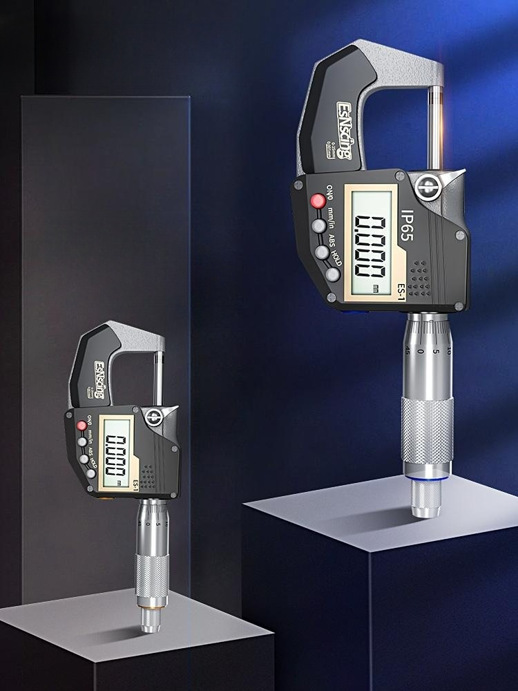 디지털 마이크로미터 고정밀 산업용 외측 측정기 IP65 방수 공구 75-100mm 정밀도 0.001mm 교정 증명서 포함 0-25mm - 상품 이미지