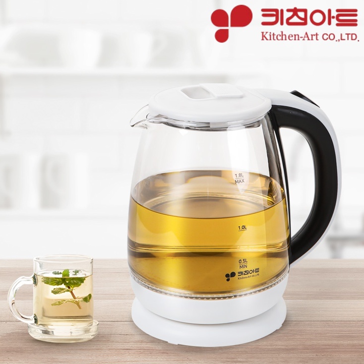 가정용전기포트 1.8L 커피 티 유리포트 전기주전자