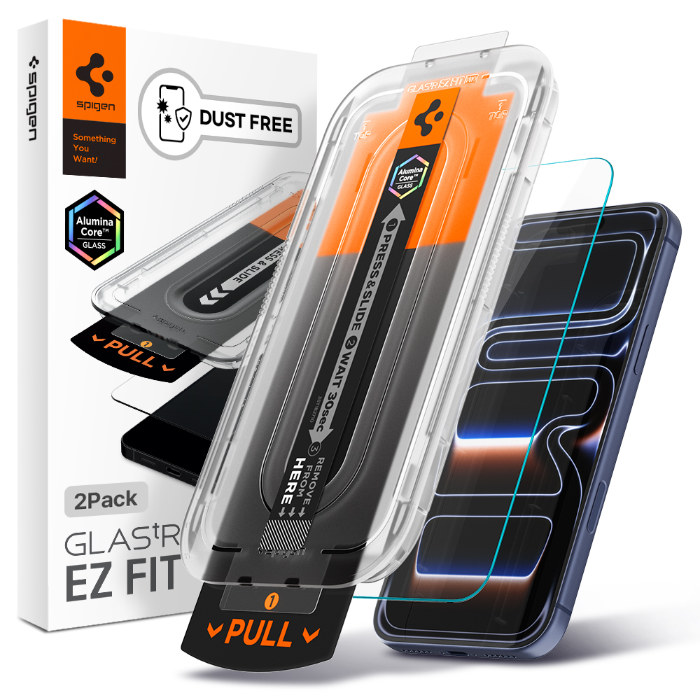 먼지없는 강화유리 액정 보호 필름 글라스tR 이지핏 아이폰17 프로 맥스, 2매입